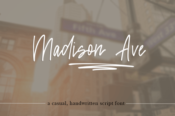 Madison Avenue Font: A Handwritten Script for Editorial Elegance